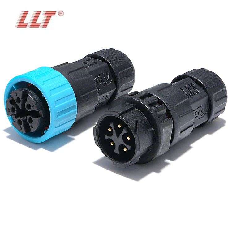 LLT 5 Pin Push Lock Waterproof Circular Connectors Power Cable M25 Circular Connector IP67 thumbnail