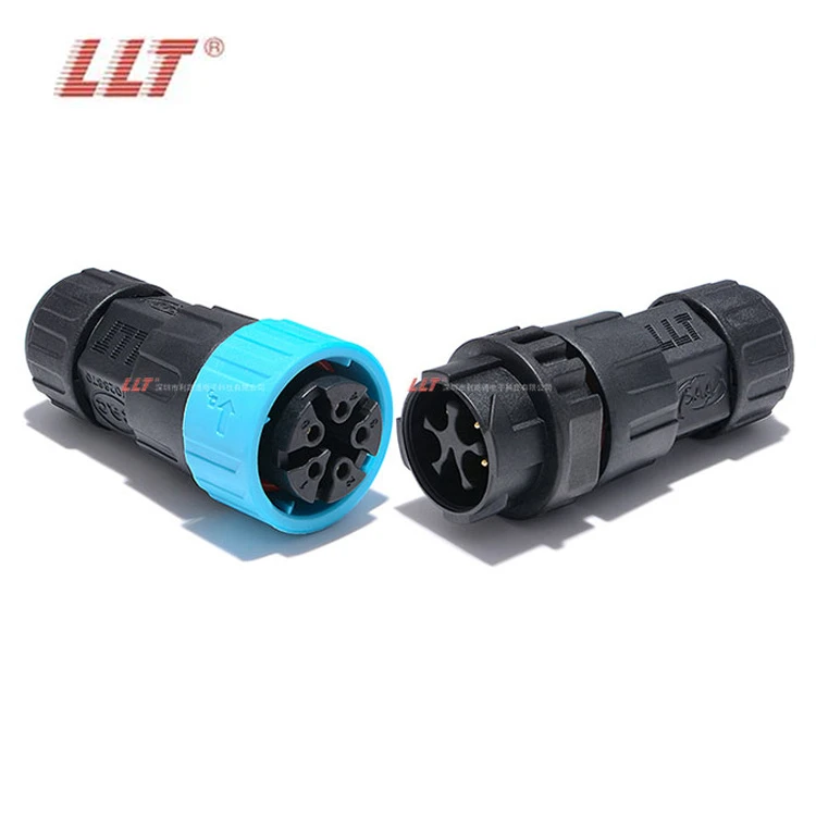 LLT 5 Pin Push Lock Waterproof Circular Connectors Power Cable M25 Circular Connector IP67 detail 5