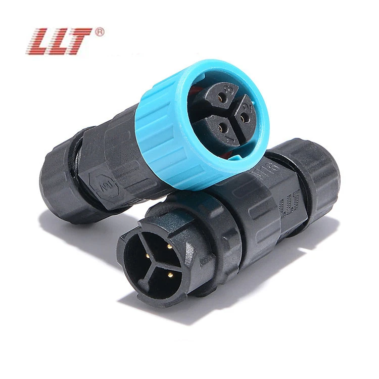 LLT 10A 3 Pin Circular Power Connector , Male Female Power Connector M16 Push Locking thumbnail