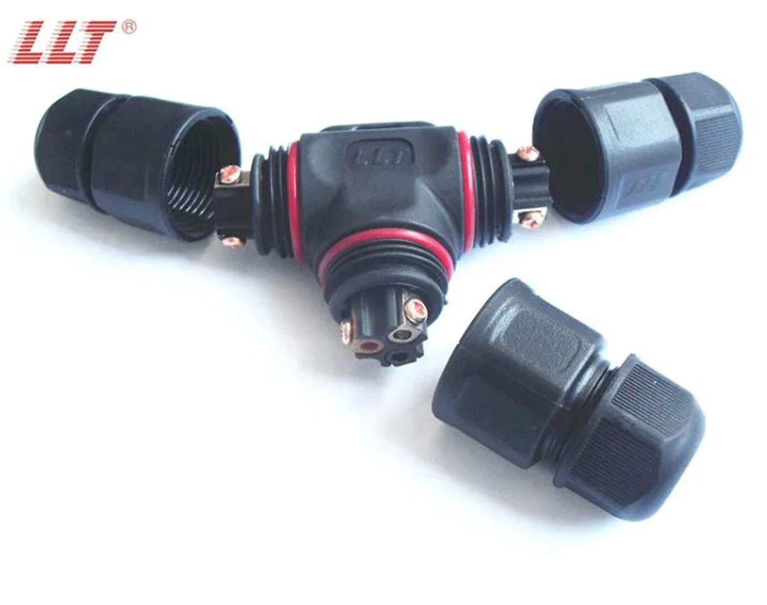 Ip68 Circular 3pin L20 T Shape 3way Led Power Electrical Screw Wire Connector detail 7