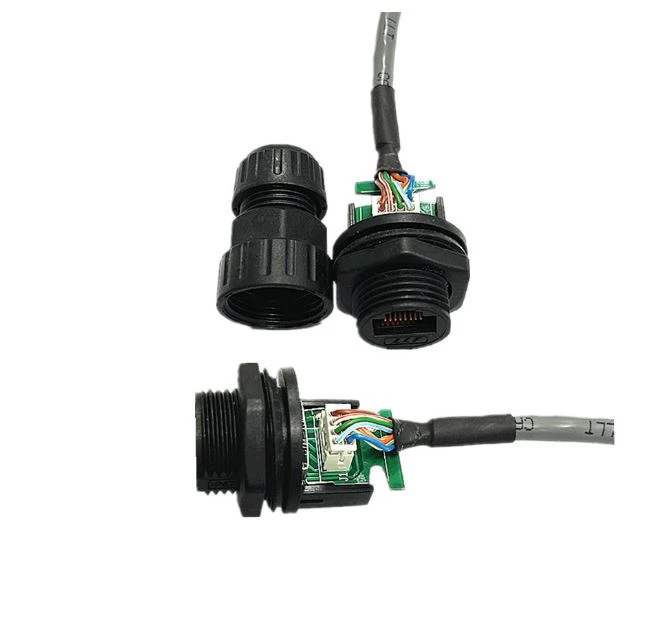 LLT Connector M19 RJ45 Panel Mount Connector with Cable detail 4