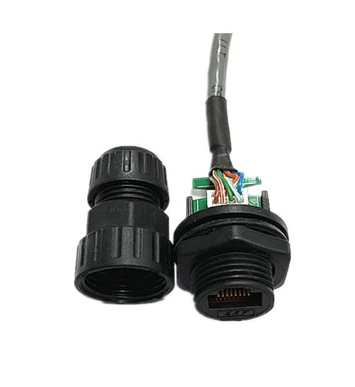 LLT Connector M19 RJ45 Panel Mount Connector with Cable detail 5