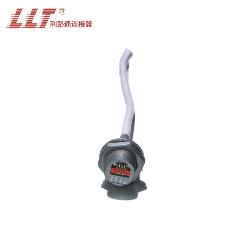 LLT Connector M19 RJ45 Panel Mount Connector with Cable detail 7