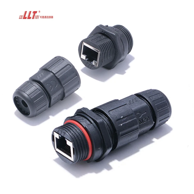 LLT IP67 IP68 M19 Front Panel Ethernet RJ45 Waterproof CCTV Connector thumbnail
