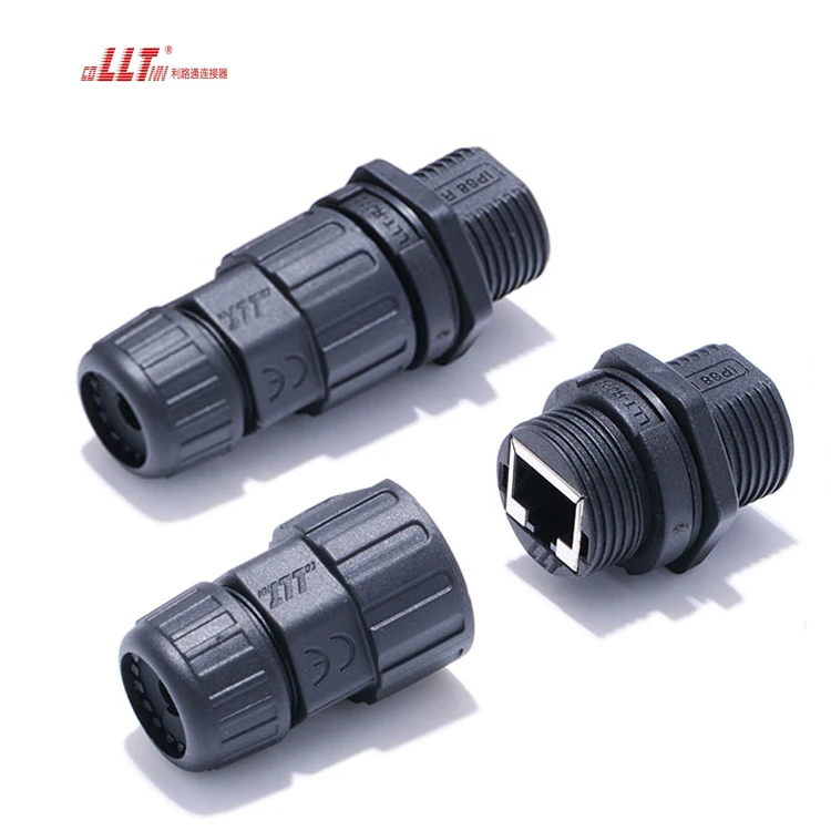 LLT Factory Rear Ethernet 8P8C Field Assembly Circular IP68 RJ45 Waterproof Connector detail 2