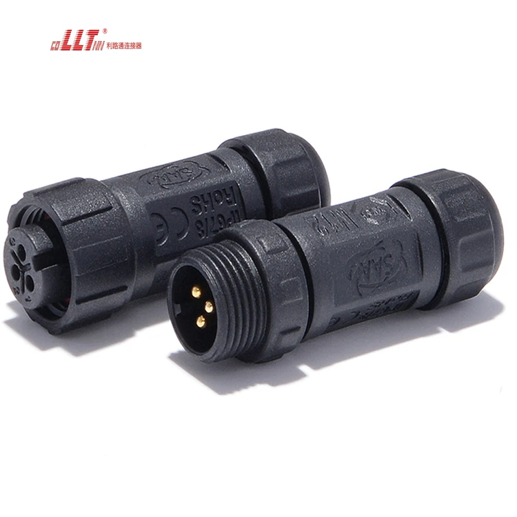 LLT Factory Mini Sensor 3pin M12 Thread Lock IP68 Waterproof Solder Wire Video connector thumbnail