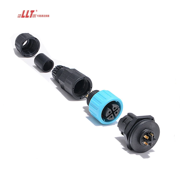 LLT M16 4pin Panel Mount IP67 IP68 Male to Female Board Waterproof Connector detail 4