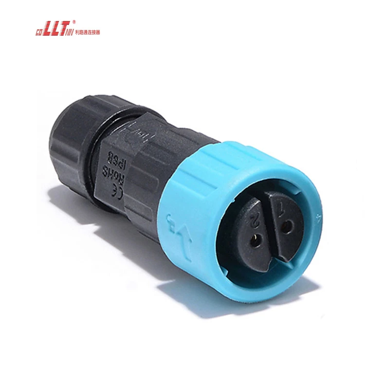 LLT Electrical IP68 Waterproof Power 2pin M16 Push Lock Panel Mount Connector detail 5