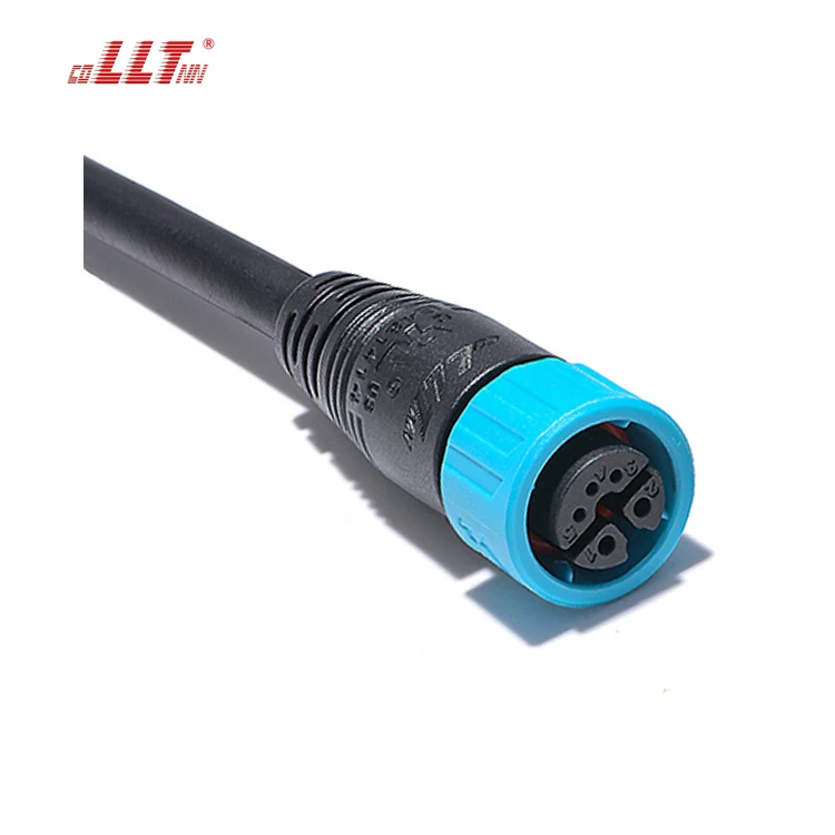 LLT M16 2+3 pin push lock waterproof cable connector detail 3