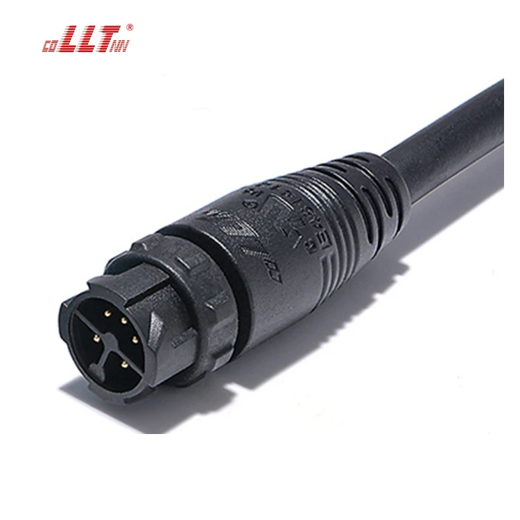 LLT M16 2+3 pin push lock waterproof cable connector detail 4
