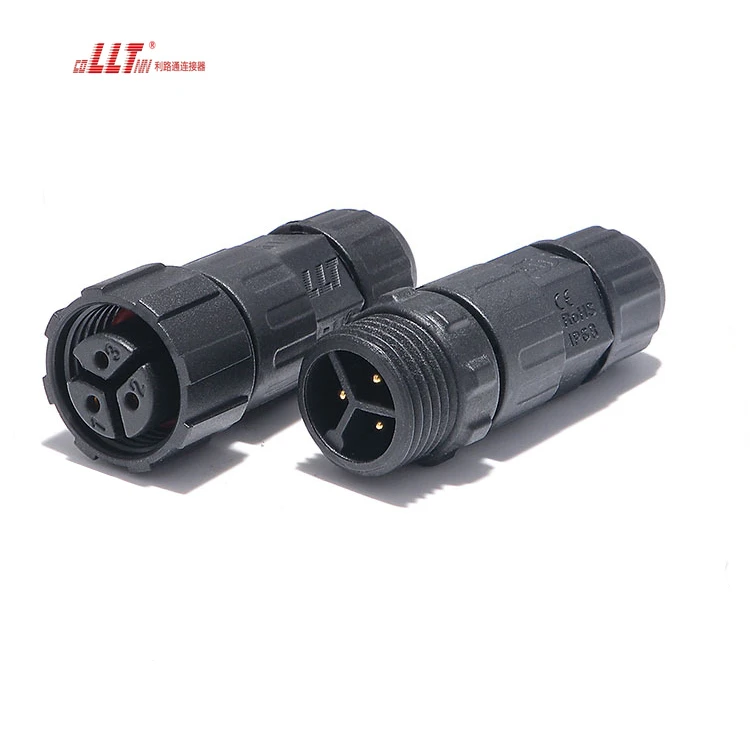 LLT M16 IP68 Wire to Wire Electrical Screw Led Light 3pin Waterproof Connector thumbnail