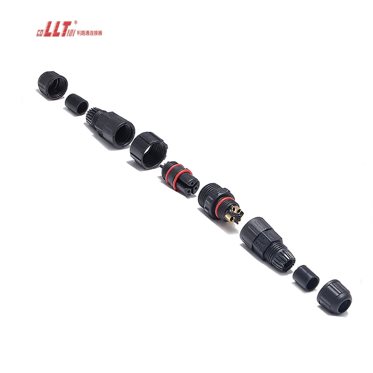 LLT M16 IP68 Wire to Wire Electrical Screw Led Light 3pin Waterproof Connector detail 2