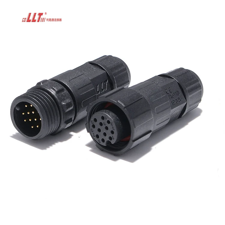LLT M16 Multipin Connector 12pin 5A IP68 signal Data Plug Male Female Electrical Wire Connector thumbnail