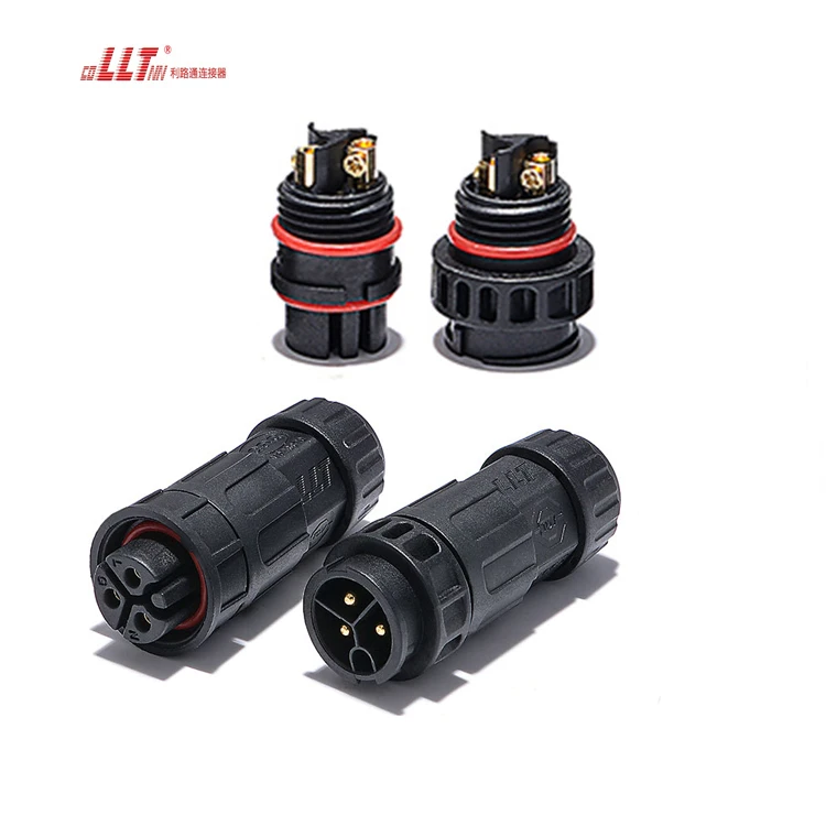 LLT Male Female M19 Plug IP68 Bayonet Lock Screw Wire Power 3pin Waterproof Connector thumbnail