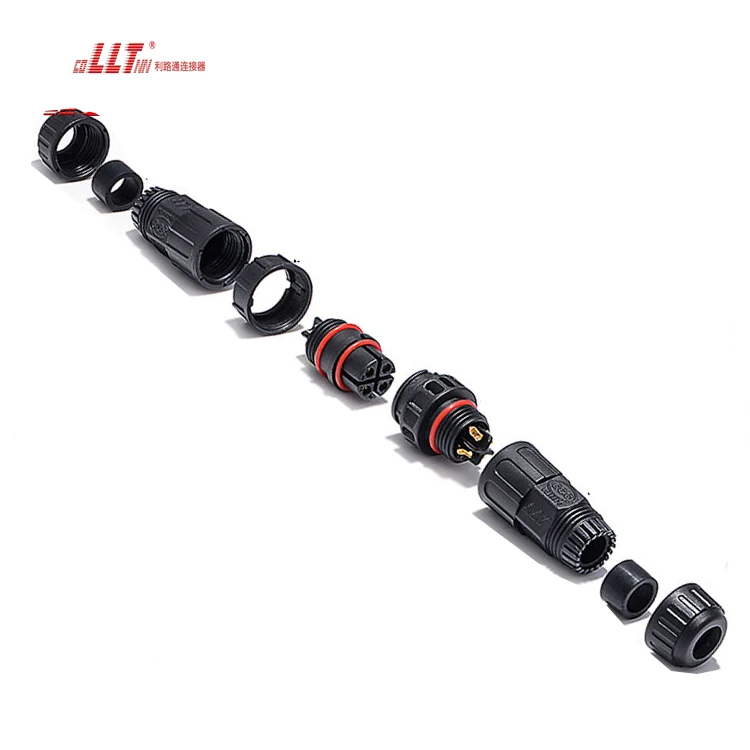 LLT 4pin M19 Plastic Insulation IP68 Waterproof Electrical Wire Power Connector