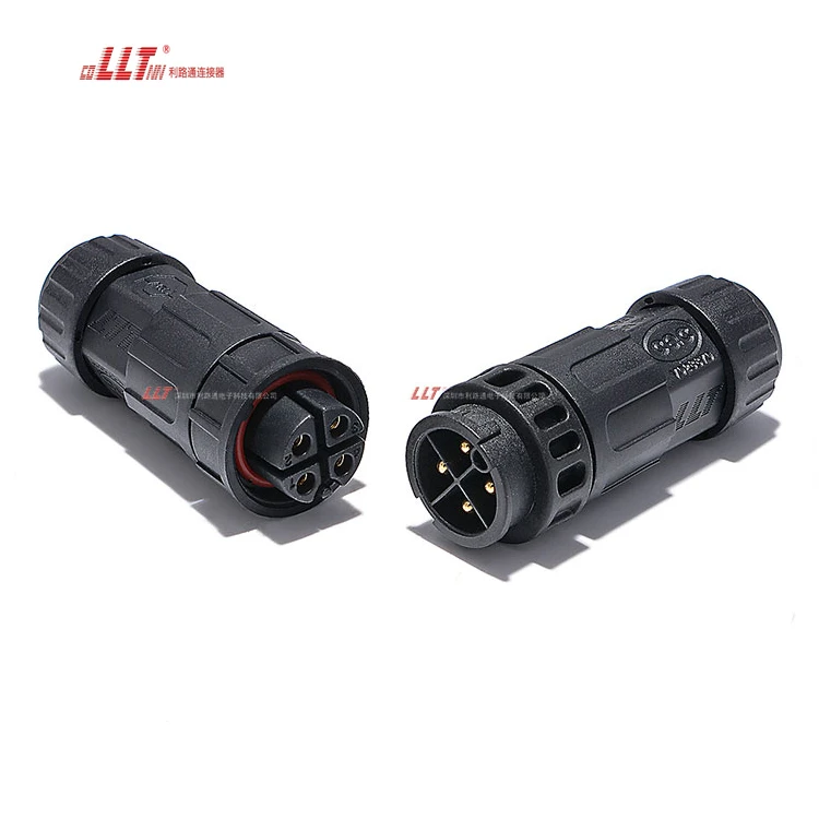 LLT 4pin M19 Plastic Insulation IP68 Waterproof Electrical Wire Power Connector detail 3