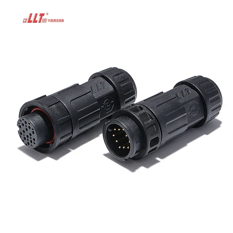 LLT 10pin M19 Male Female Electrical Wire IP68 Waterproof Data Connector thumbnail