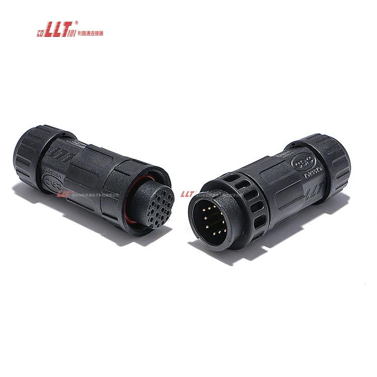 LLT 10pin M19 Male Female Electrical Wire IP68 Waterproof Data Connector detail 4