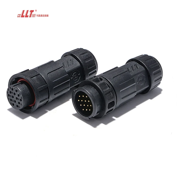 LLT Multi Pin 14pin Small Ampere Plastic IP68 Waterproof Electrical Cable for signal Transmission