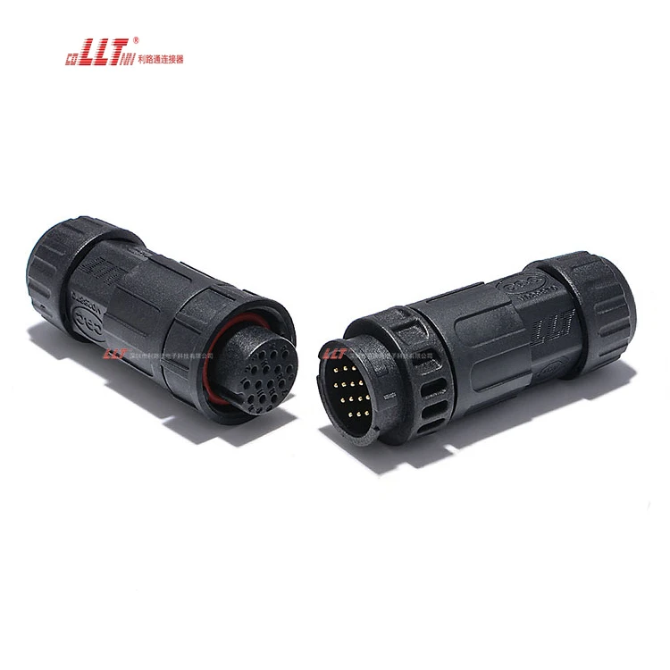 LLT Multi Pin 14pin Small Ampere Plastic IP68 Waterproof Electrical Cable for signal Transmission