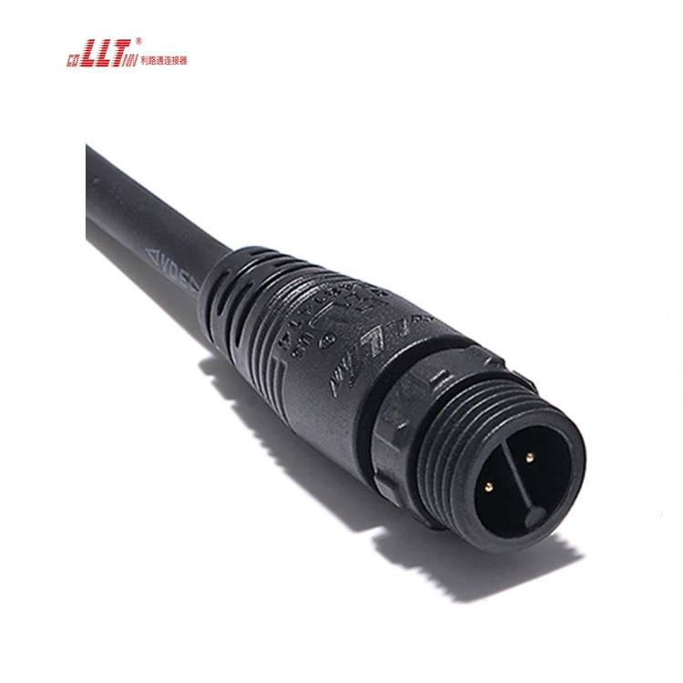 LLT M16 2pin Led Light Molded Cable Electrical Screw Connector Customized Length Cable detail 5
