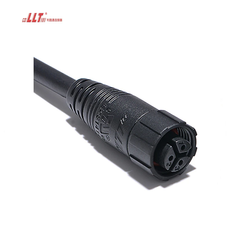 LLT Connector 3pin M16 Plastic PA66 Led Power Light Cable Connector detail 3