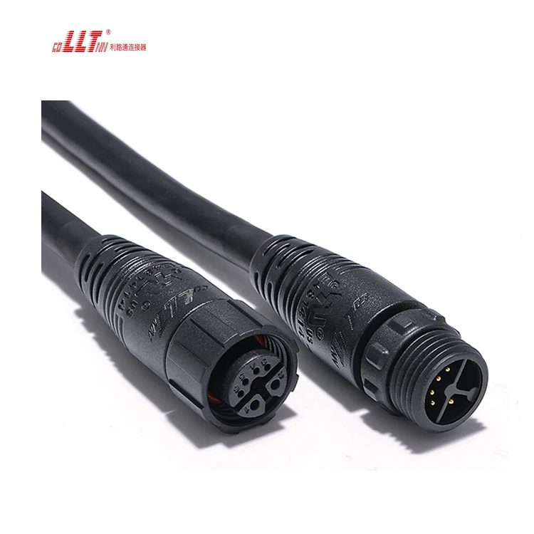LLT 2+4pin Power Plus signal M16 Male Female Light Data Cable Connector detail 3