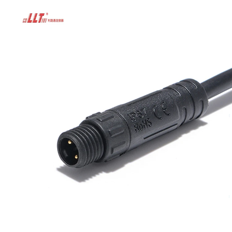 LLT 2pin M8 Mini Customized Length Cable Nylon Male Female Waterproof Plug Cable Connector detail 3