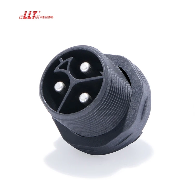 Large Ampere 50A LLT M29 600V 3pin Led 3 Pin Plastic IP68 Waterproof Panel Mount Connector detail 4