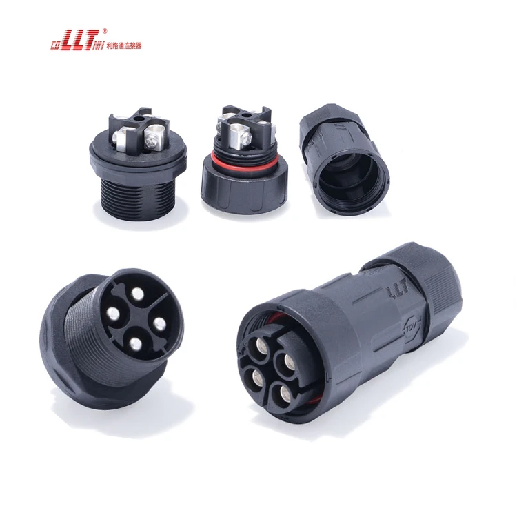 LLT 4pin M29 50A Electrical Panel 4 Pin Power IP68 Waterproof Panel Connector detail 7