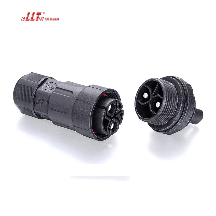 LLT M29 2pin 50A 600V Power Panel Electrical Screw Fixing Waterproof Panel Connector