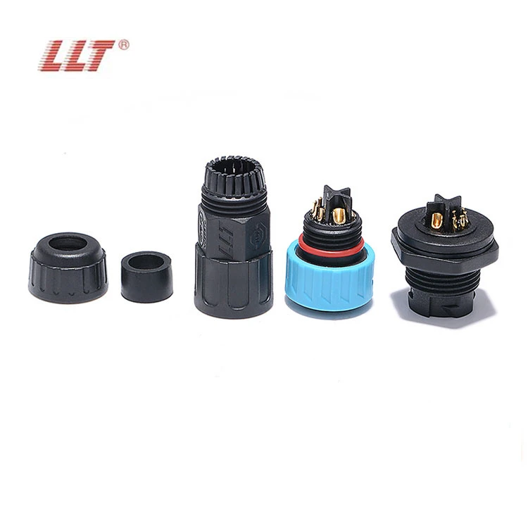 LLT M19 push lock 3+5 pin front male panel waterproof connector detail 6
