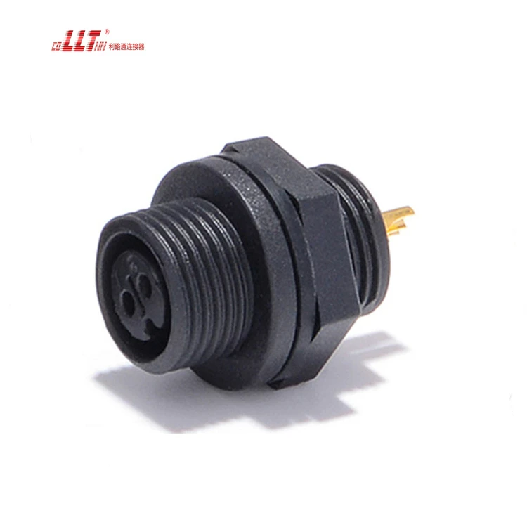 LLT Ip68 2 Pin Waterproof M12 Manufacture Cable Electric Wire Panel Mount Connector detail 2
