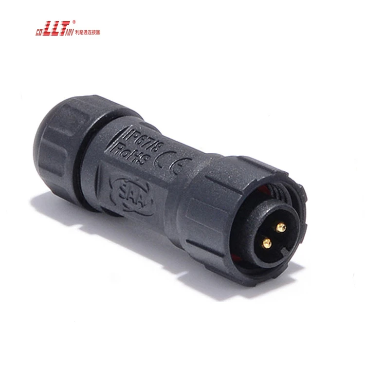 LLT Ip68 2 Pin Waterproof M12 Manufacture Cable Electric Wire Panel Mount Connector detail 3