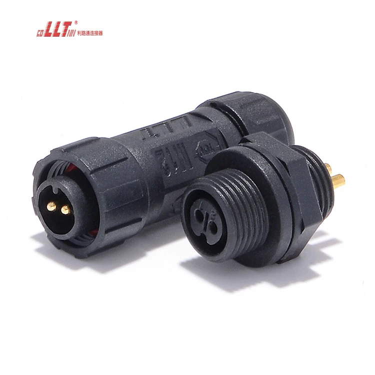 LLT Ip68 2 Pin Waterproof M12 Manufacture Cable Electric Wire Panel Mount Connector detail 4