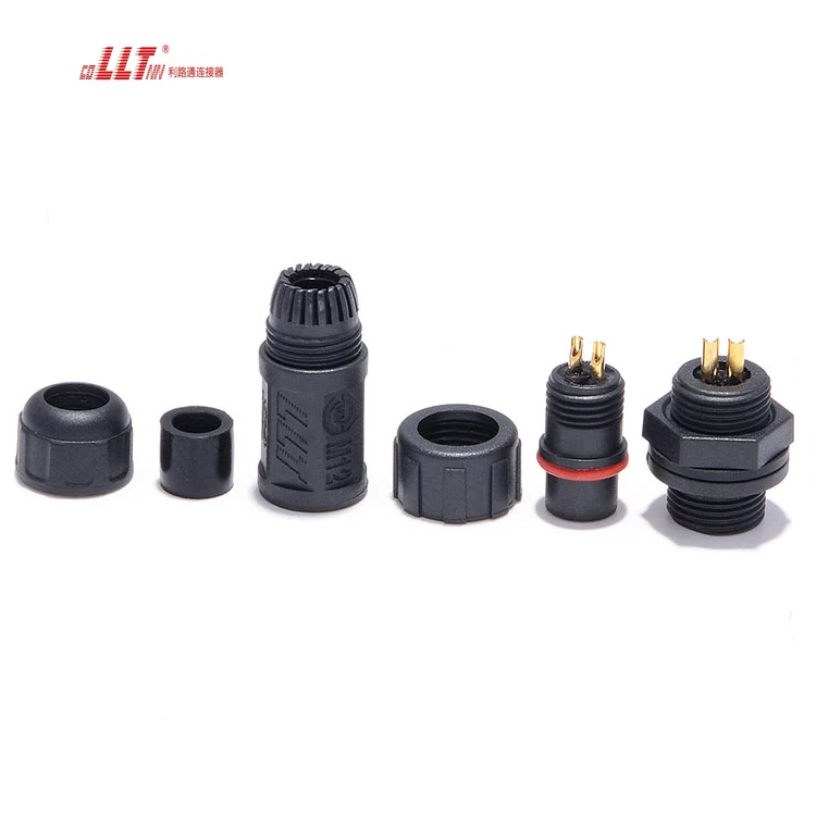 LLT Ip68 2 Pin Waterproof M12 Manufacture Cable Electric Wire Panel Mount Connector detail 6