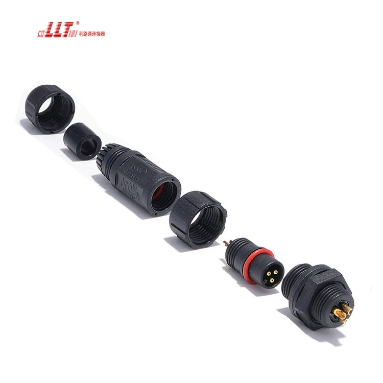 LLT M12 3pin rear panel female outdoor electrical Data panel connector detail 5