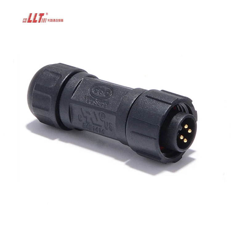 LLT Connector 4pin M12 Electrical Light IP68 Waterproof Power Female Panel Watertight Connector detail 3