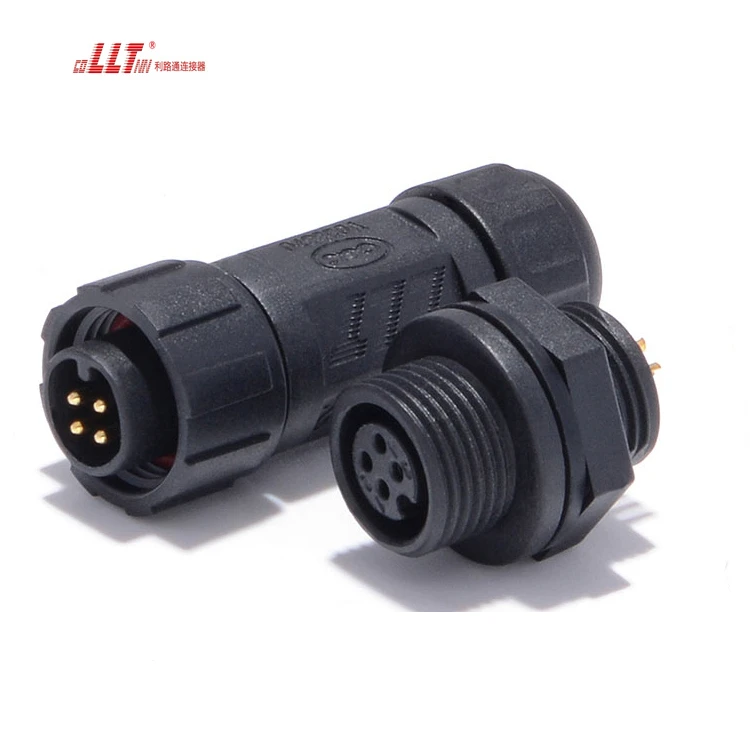 LLT Connector 4pin M12 Electrical Light IP68 Waterproof Power Female Panel Watertight Connector detail 4