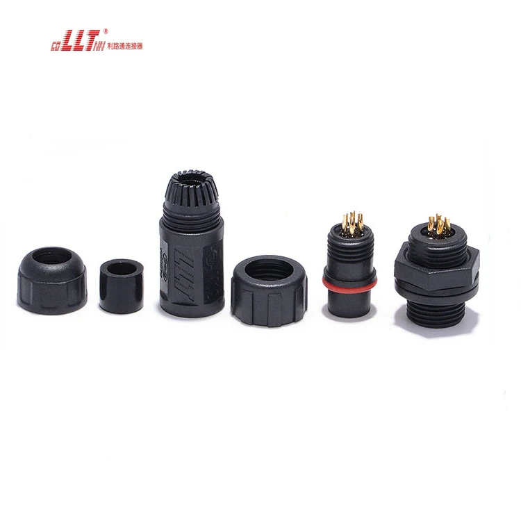 LLT Connector 4pin M12 Electrical Light IP68 Waterproof Power Female Panel Watertight Connector detail 5