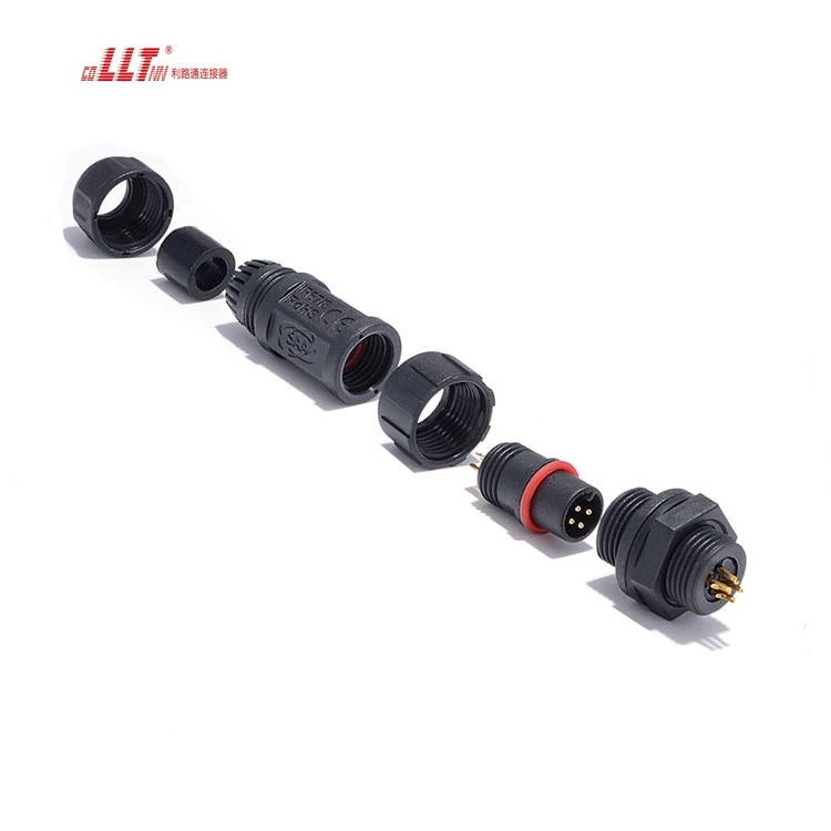 LLT Connector 4pin M12 Electrical Light IP68 Waterproof Power Female Panel Watertight Connector detail 6