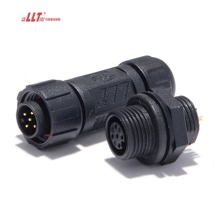 LLT Electric 5pin Female Panel Low Voltage Electric IP68 M12 Connector