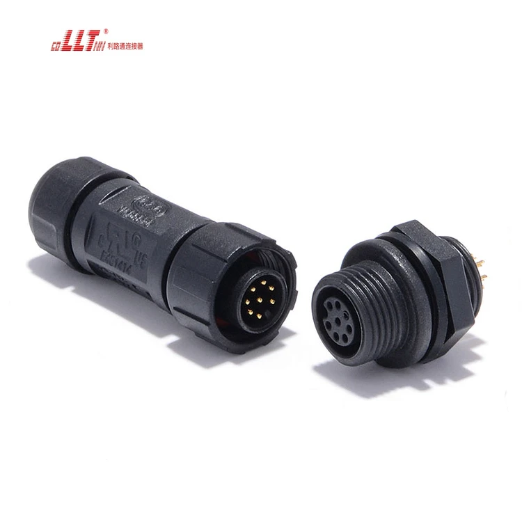 LLT M12 8pin IP68 Waterproof Multi pin Bulkhead Female Panel Mount Connector