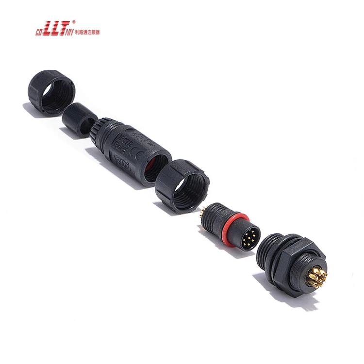 LLT M12 8pin IP68 Waterproof Multi pin Bulkhead Female Panel Mount Connector detail 2