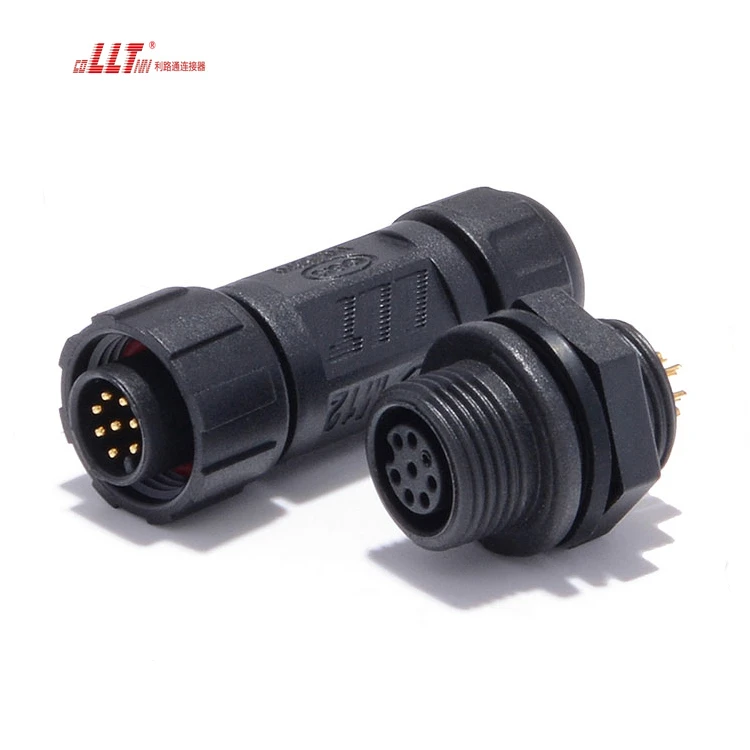 LLT M12 8pin IP68 Waterproof Multi pin Bulkhead Female Panel Mount Connector detail 4