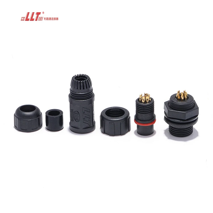 LLT M12 8pin IP68 Waterproof Multi pin Bulkhead Female Panel Mount Connector detail 5