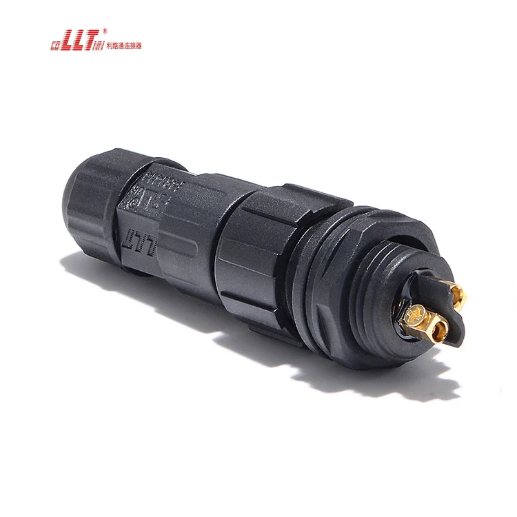LLT 2pin M16 rear female panel screw terminal wire assembly Led connector thumbnail