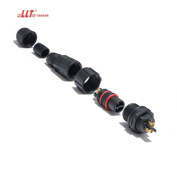 LLT 2pin M16 rear female panel screw terminal wire assembly Led connector detail 4