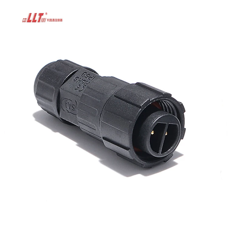LLT 2pin M16 rear female panel screw terminal wire assembly Led connector detail 5