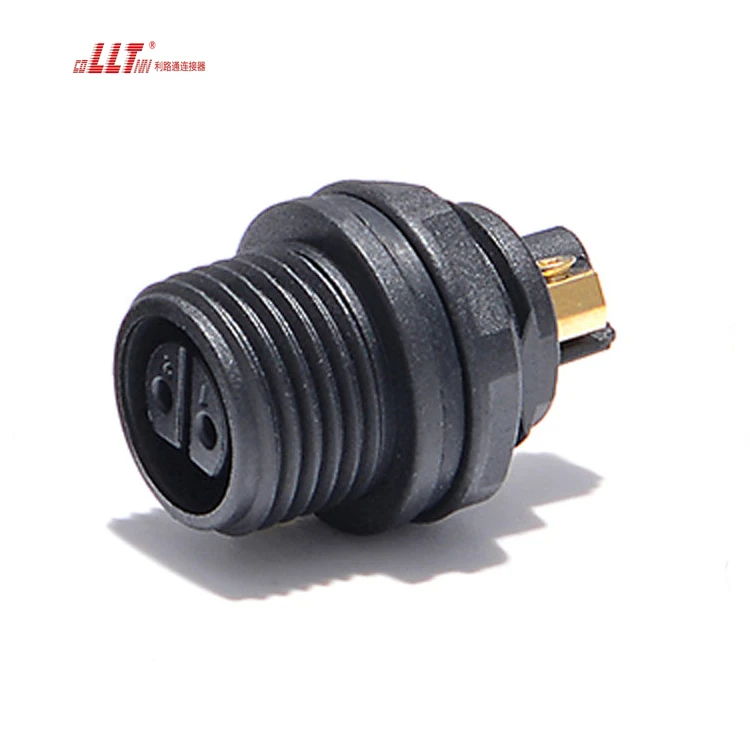 LLT 2pin M16 rear female panel screw terminal wire assembly Led connector detail 6